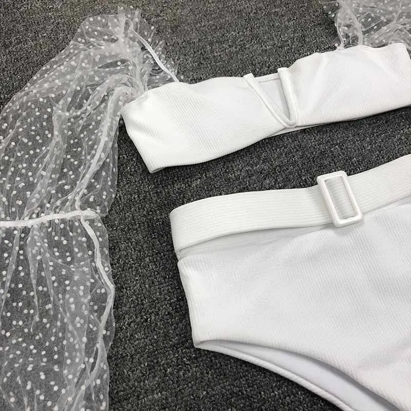 Brazilian Sexy white deep V bikini set 2020 Mujer new high waisted bathing suite see through swimwear women with belt beachwear
Brazilian Sexy white deep V bikini set 2020 Mujer new high waisted bathing suite see through swimwear women with belt beachwear