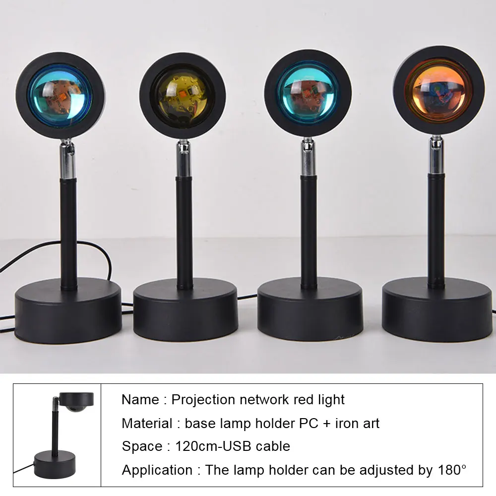 Led Night Light USB Button Rainbow Sundown Colorful Projection Background Home Coffe Shop Wall Decor Atmosphere Projector Lamp
Led Night Light USB Button Rainbow Sundown Colorful Projection Background Home Coffe Shop Wall Decor Atmosphere Projector Lamp