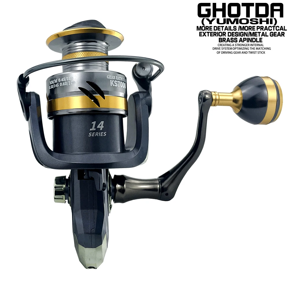 GHOTDA High Speed 5.2:1 Gear Ratio Fishing Reel Full Metal Ball Grip 2000 3000 4000 5000 6000 7000 Series Fishing Tools
GHOTDA High Speed 5.2:1 Gear Ratio Fishing Reel Full Metal Ball Grip 2000 3000 4000 5000 6000 7000 Series Fishing Tools