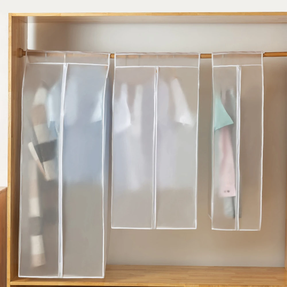 Clothes Dust Cover Dustproof Garment Cloth Storage Waterproof Suit Coat Protector Storage Bag PEVA Hanging Organizer Wardrobe 
Clothes Dust Cover Dustproof Garment Cloth Storage Waterproof Suit Coat Protector Storage Bag PEVA Hanging Organizer Wardrobe