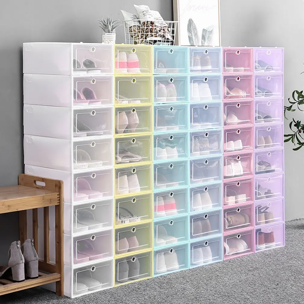 Flip Shoes Box Thickened Transparent Drawer Case Plastic Shoe Boxes Stackable Box Shoe Organizer Shoebox storage Shoe rack
Flip Shoes Box Thickened Transparent Drawer Case Plastic Shoe Boxes Stackable Box Shoe Organizer Shoebox storage Shoe rack