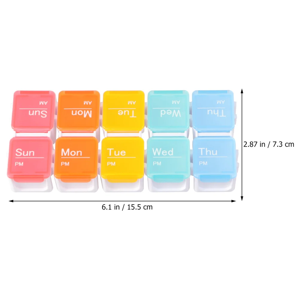 1PC 14 Compartments Pill Box Portable Timing Remind Smart Medicine Case Without Battery (Rainbow)
1PC 14 Compartments Pill Box Portable Timing Remind Smart Medicine Case Without Battery (Rainbow)