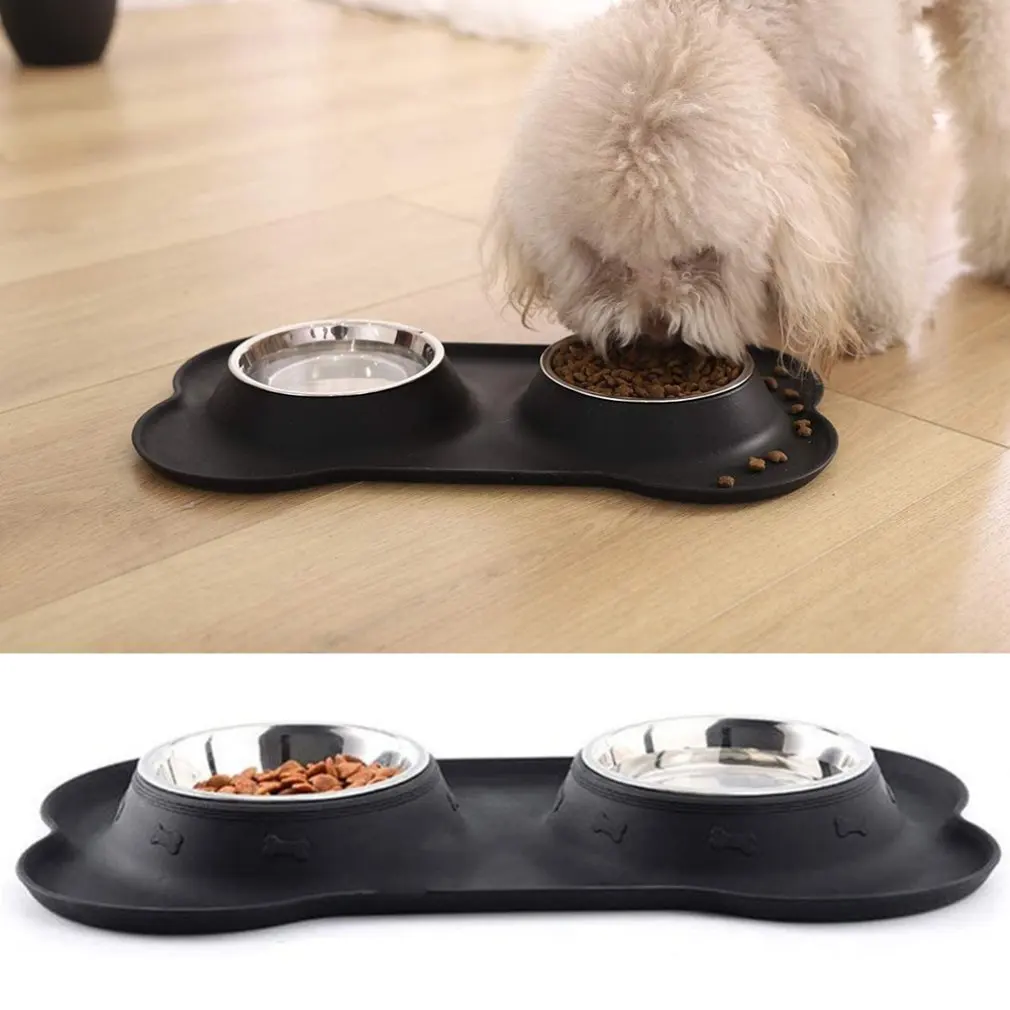 Practical Silicone Bone Double Dog Bowl Pet Pad Pet Feeding Bowl Non-Slip Leakproof Dual-Use Pet bowl
Practical Silicone Bone Double Dog Bowl Pet Pad Pet Feeding Bowl Non-Slip Leakproof Dual-Use Pet bowl