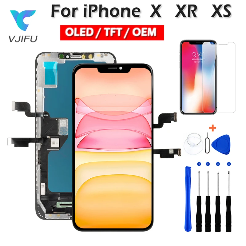 

Original OLED LCD Display For iPhone 10 X XR XS Max Screen Replacement Incell TFT With 3D Touch Digitizer Assembly No Dead Pixel
