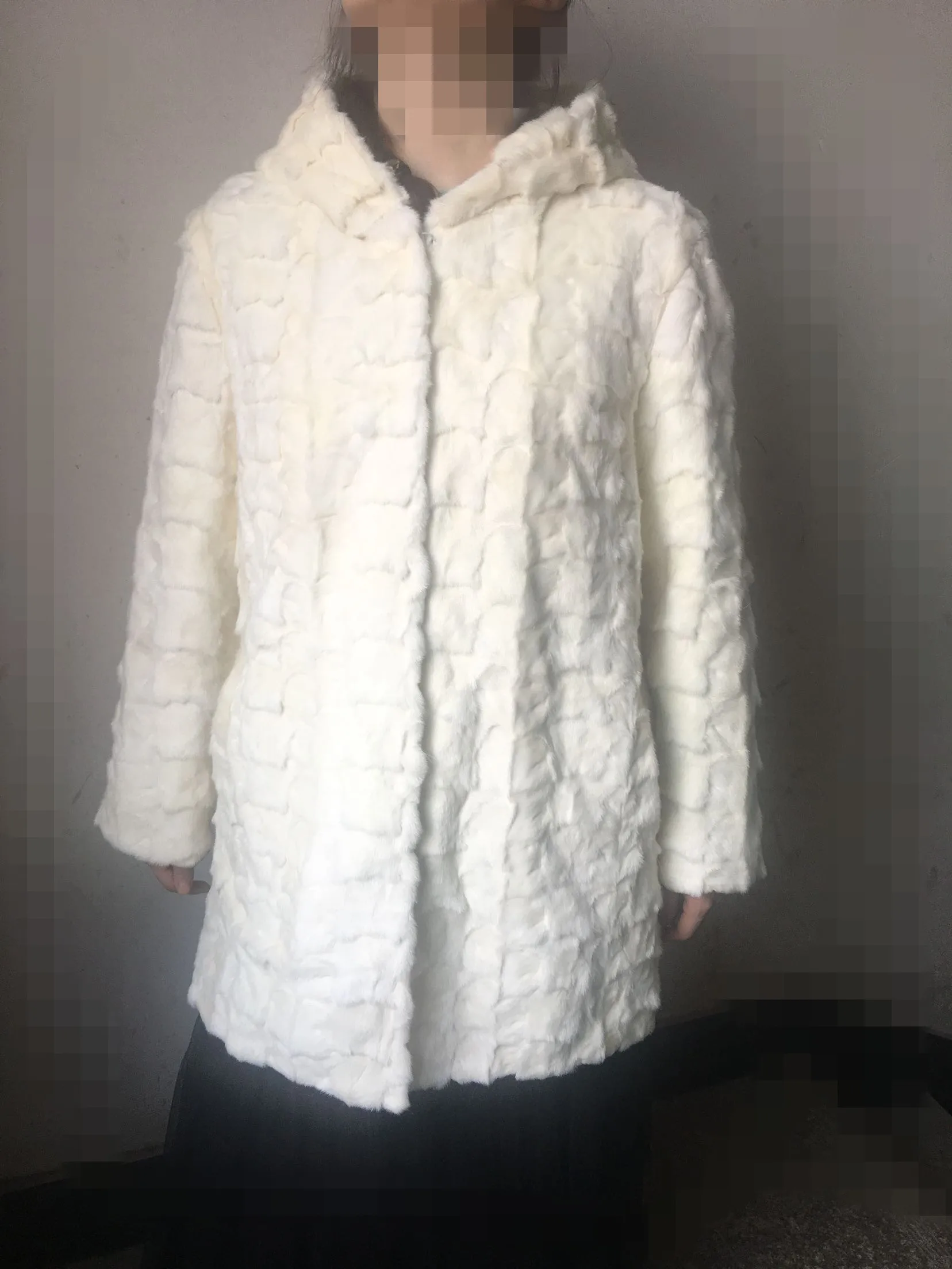 Женское зимнее пальто из натурального меха норки с капюшоном|Шубы и дубленки| |