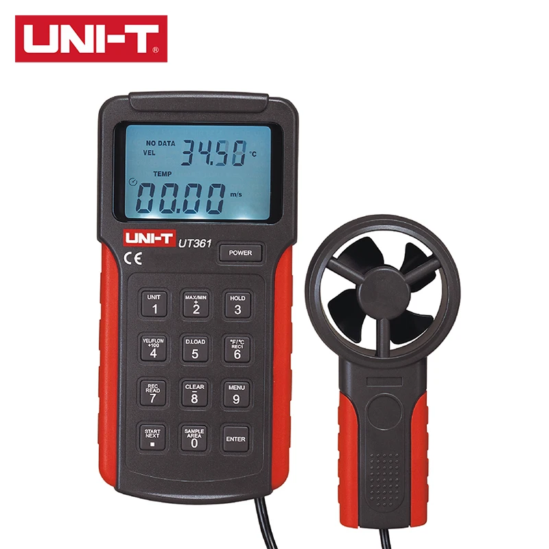 UNI-T UT361/UT362 Professional Digital Anemometer Measure Wind Temperature Wind Speed and Volume Selectable
UNI-T UT361/UT362 Professional Digital Anemometer Measure Wind Temperature Wind Speed and Volume Selectable