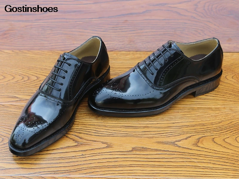 Мужская обувь официальная одежда заостренный носок на заказ Zapato Hombre шнуровке
