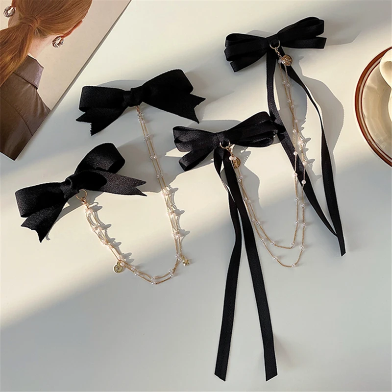 Fashion 2021 New Spring Korean Sweet Pearl Chain Black Bow Hairpin Temperament Hairpin Clip for Women Girl Hair Accessories Gift
Fashion 2021 New Spring Korean Sweet Pearl Chain Black Bow Hairpin Temperament Hairpin Clip for Women Girl Hair Accessories Gift