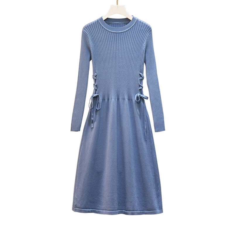 Knitting dress long sleeves autumn and winter new western style dresses joker waist knitwear outfit vestido
Knitting dress long sleeves autumn and winter new western style dresses joker waist knitwear outfit vestido