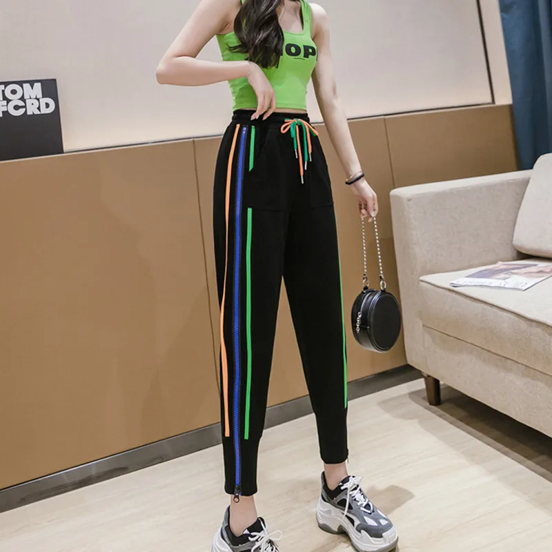 #2157 White Black Grey Streetwear Hip Hop Pants Women Side Zipper Bright Line Decoration Casual Pencil Sweatpants Female Summer
#2157 White Black Grey Streetwear Hip Hop Pants Women Side Zipper Bright Line Decoration Casual Pencil Sweatpants Female Summer