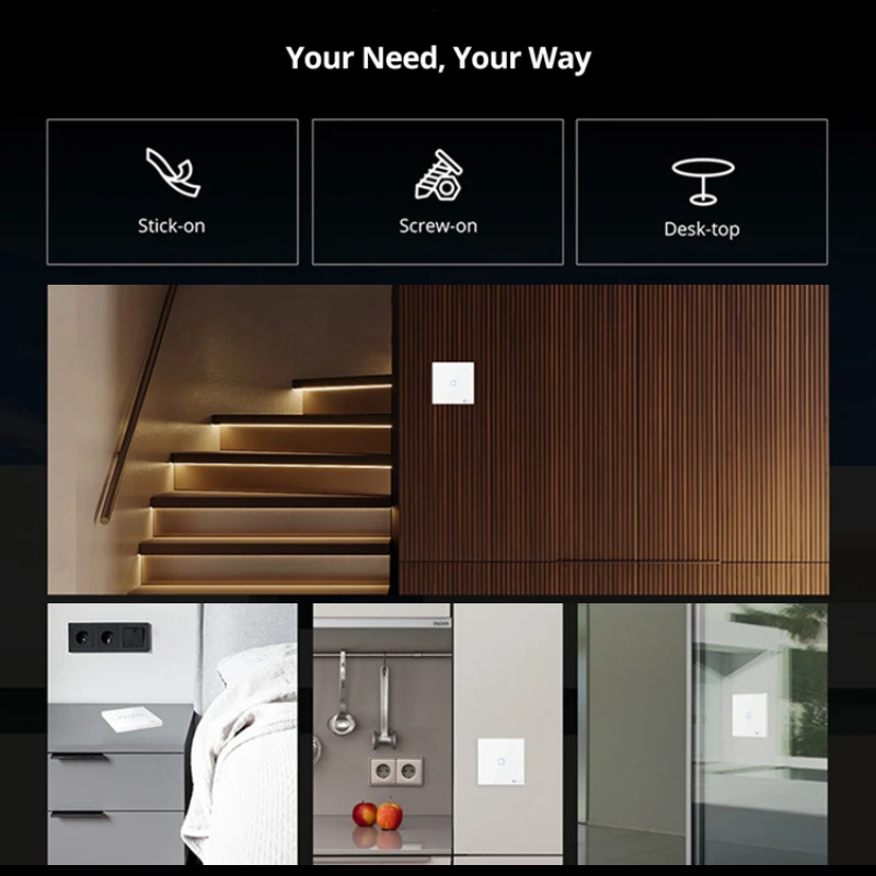 SONOFF T2 EU Smart RF 433/APP/сенсорное управление настенный светильник ключатель света 1 /2 /3