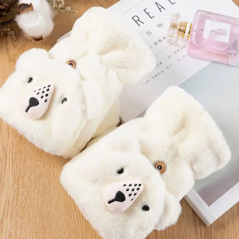 Cute Cat Bear Rabbit Fur Mittens Women Winter Gloves for Women Girls Animal Ear Flip Plush Glove Fingerless Thicken Warm Mitten
Cute Cat Bear Rabbit Fur Mittens Women Winter Gloves for Women Girls Animal Ear Flip Plush Glove Fingerless Thicken Warm Mitten