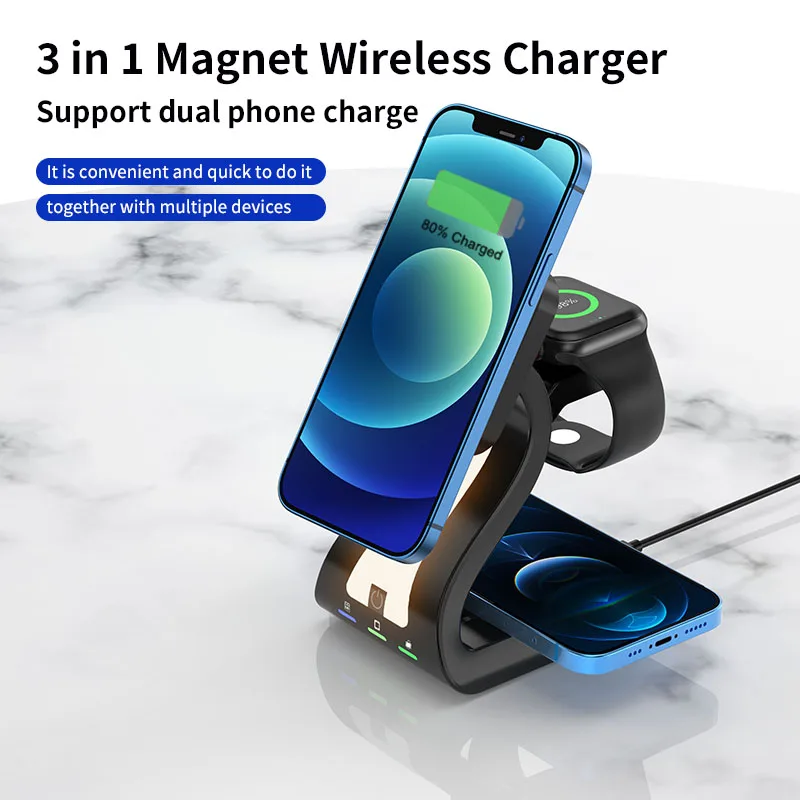 Магнитная Беспроводная зарядная подставка QI 15 Вт 3 в 1 для Iphone 12/12 Pro/13/13 Pro/Iwatch 6/7/Airpods Pro, магнитная станция для быстрой зарядки
Магнитная Беспроводная зарядная подставка QI 15 Вт 3 в 1 для Iphone 12/12 Pro/13/13 Pro/Iwatch 6/7/Airpods Pro, магнитная станция для быстрой зарядки