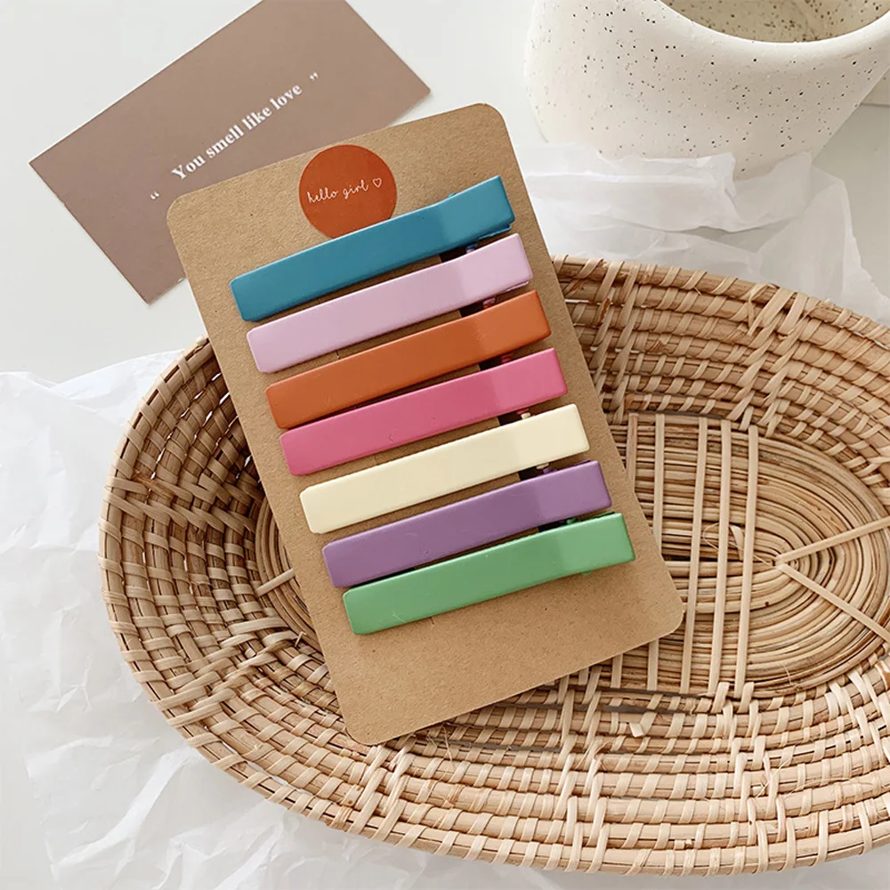 7pcs/set Matte Candy Color Hair Clips Cute Girls Colorful Geometric Barrettes Fashion Hairpins Hair Styling Tool Headwear
7pcs/set Matte Candy Color Hair Clips Cute Girls Colorful Geometric Barrettes Fashion Hairpins Hair Styling Tool Headwear