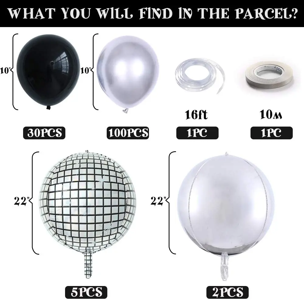 DIY 10inch metal silver Balloon Garland Arch Kit 22inch Disco 4D Ball bride shower Party Decorations adult Girl Garland Supplies
DIY 10inch metal silver Balloon Garland Arch Kit 22inch Disco 4D Ball bride shower Party Decorations adult Girl Garland Supplies