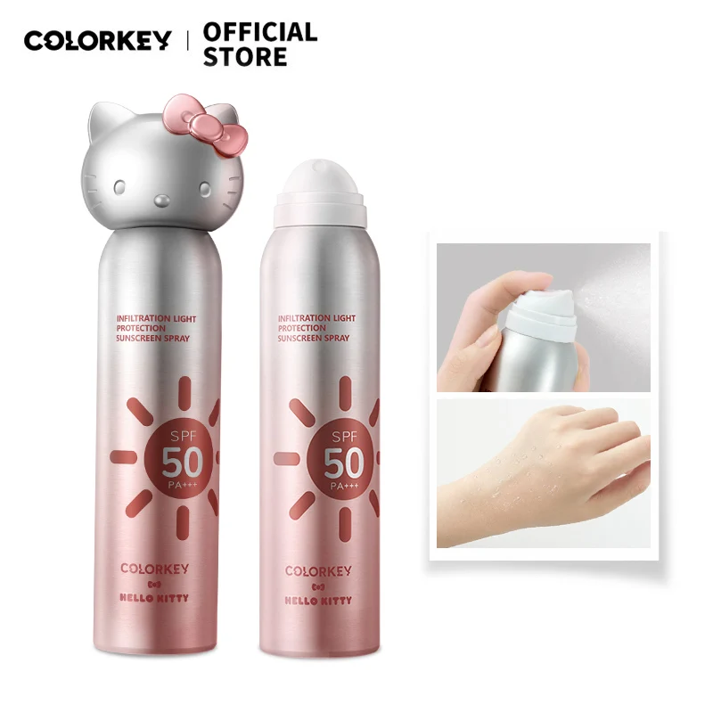 

Солнцезащитный спрей COLORKEY Hellokitty SPF 50 +++ солнцезащитный крем для защиты от солнца уход за кожей солнцезащитный крем увлажняющий УФ спрей