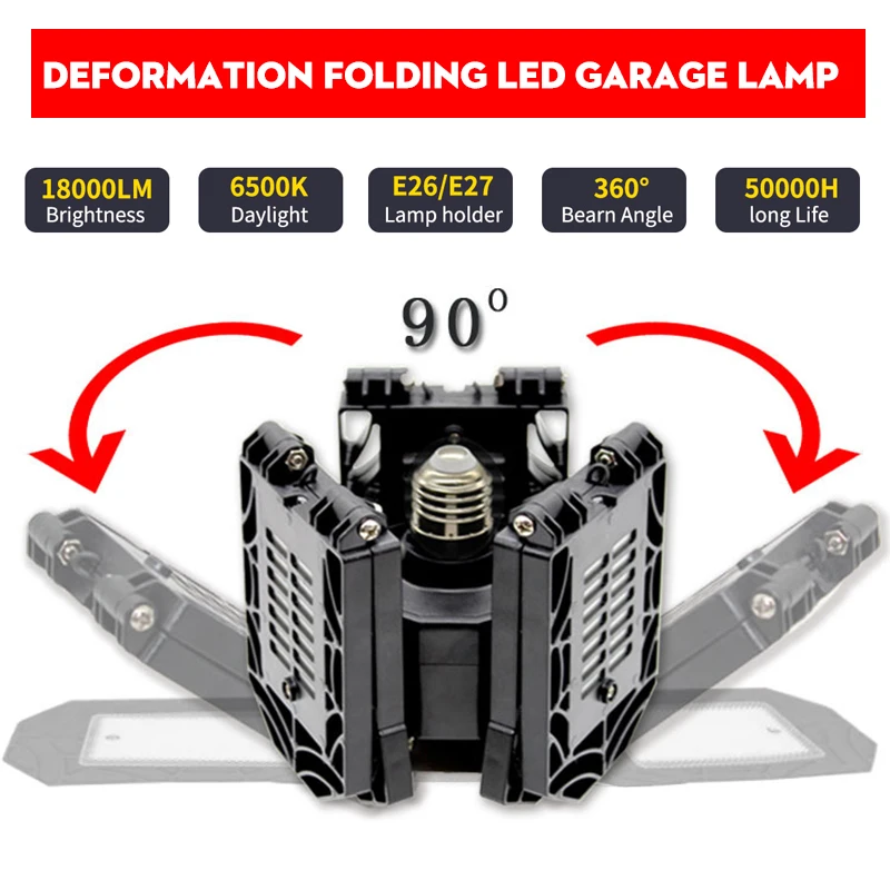 200W 228 LED Garage Light High Bay Workshop UFO Ceiling Light Warehouse Bright Lighting Bulb 4Leaf Deformable Ceiling Light
200W 228 LED Garage Light High Bay Workshop UFO Ceiling Light Warehouse Bright Lighting Bulb 4Leaf Deformable Ceiling Light