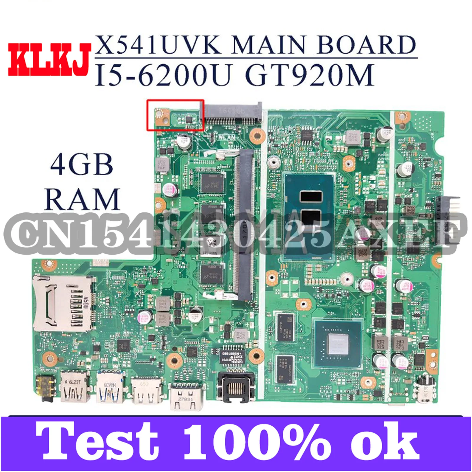 KLKJ X541UVK материнская плата для ноутбука ASUS X541UJ X541UV оригинальная материнская плата 4GB-RAM I5-6200U GT920M
KLKJ X541UVK материнская плата для ноутбука ASUS X541UJ X541UV оригинальная материнская плата 4GB-RAM I5-6200U GT920M