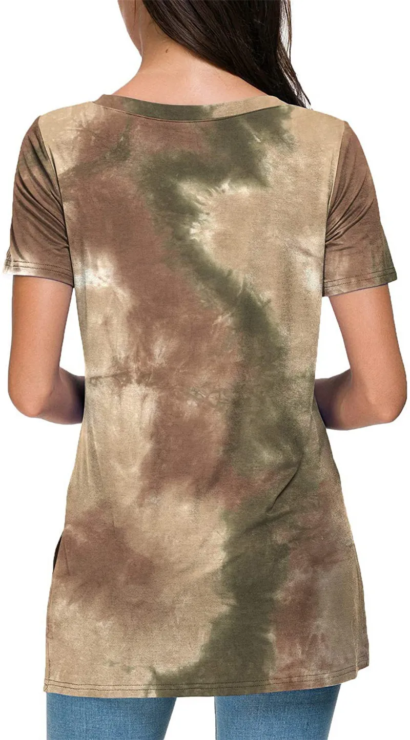 2021 Women Summer T Shirt Tie Dye Print Casual O-Neck Short Sleeve Tee Fashion Loose Female Split Fork Streetwear Tops T Shirts
2021 Women Summer T Shirt Tie Dye Print Casual O-Neck Short Sleeve Tee Fashion Loose Female Split Fork Streetwear Tops T Shirts