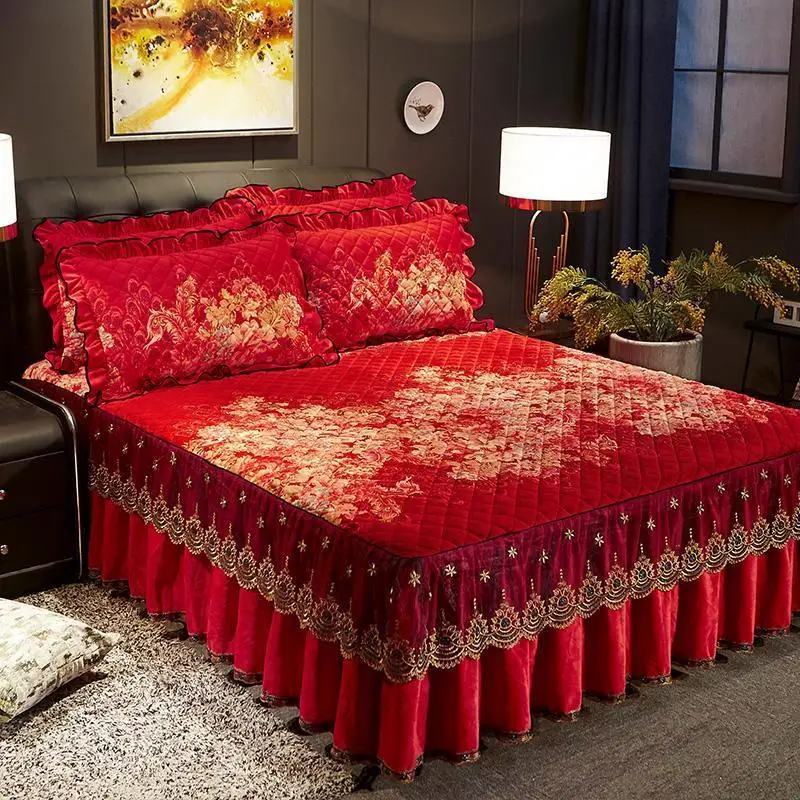 3/5Pcs 150X200cm/180x200cm Floral printed Plush Quilted BedSpread set Ruffled Lace Bed Skirt with Match Pillowcase Bed cover set
3/5Pcs 150X200cm/180x200cm Floral printed Plush Quilted BedSpread set Ruffled Lace Bed Skirt with Match Pillowcase Bed cover set