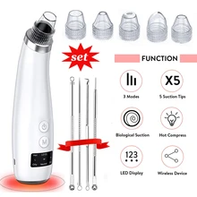 Blackhead Remover Vacuum Hot Compresses Pore Cleaner Suctioning Nose T Zone Acne Sebum Firming Skin Sentive Care USB Charge