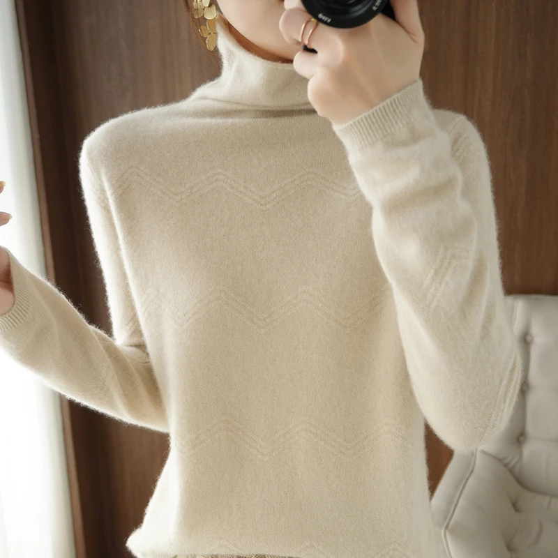 Autumn Winter Women Sweaters Chic Turtleneck Long Sleeve Female Pullover 100% Wool Knitted Tops Clothing Jumper Shirt Pull Femme
Autumn Winter Women Sweaters Chic Turtleneck Long Sleeve Female Pullover 100% Wool Knitted Tops Clothing Jumper Shirt Pull Femme