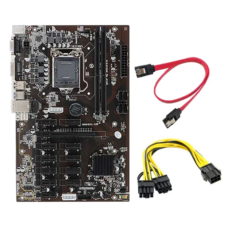 BTC B25012P Mining Motherboard 12 PCIE Slot LGA 1151 DDR4 RAM SATA3.0 USB3.0 with SATA Cable+6 to 8Pin (6+2) Power Cable
BTC B25012P Mining Motherboard 12 PCIE Slot LGA 1151 DDR4 RAM SATA3.0 USB3.0 with SATA Cable+6 to 8Pin (6+2) Power Cable