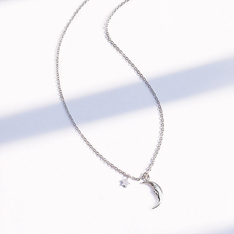 SODROV Stainless Steel Jewelry Simple Star Moon Pendant Necklace Women's Sweet Romantic Necklace BSP807
SODROV Stainless Steel Jewelry Simple Star Moon Pendant Necklace Women's Sweet Romantic Necklace BSP807