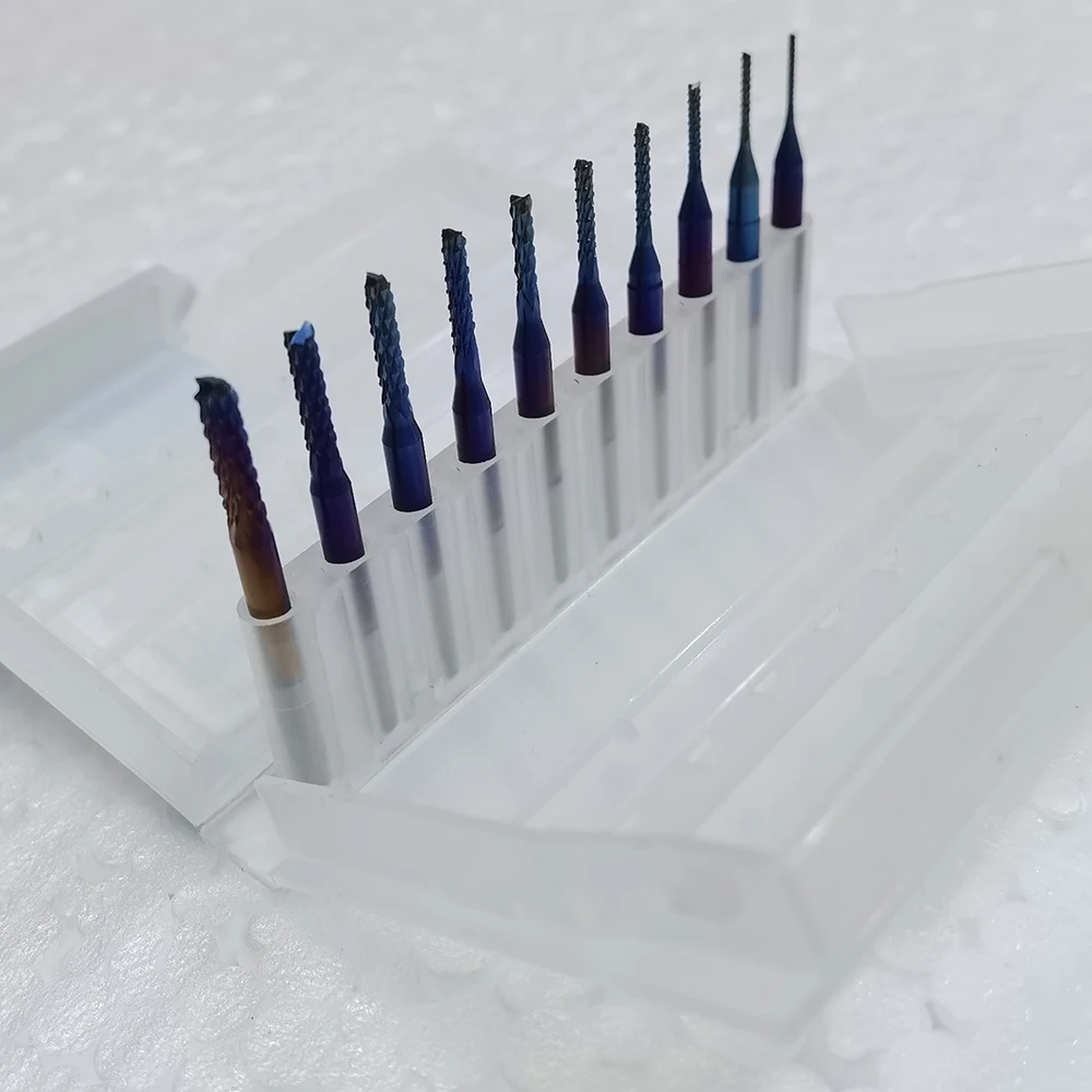 Набор фрез PCB 3 175 мм с покрытием/титановым покрытием/наносиними фрезами CNC 0 8-3 |