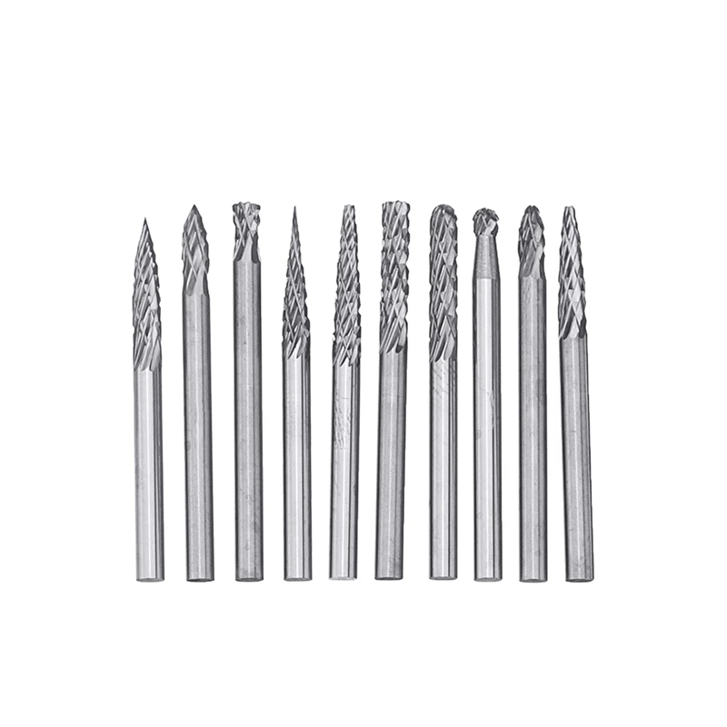 DANIU 10pcs 3mm Double Lines Tungsten Carbide Burr Rotary File Drill Bits Milling Cutter Set
DANIU 10pcs 3mm Double Lines Tungsten Carbide Burr Rotary File Drill Bits Milling Cutter Set
