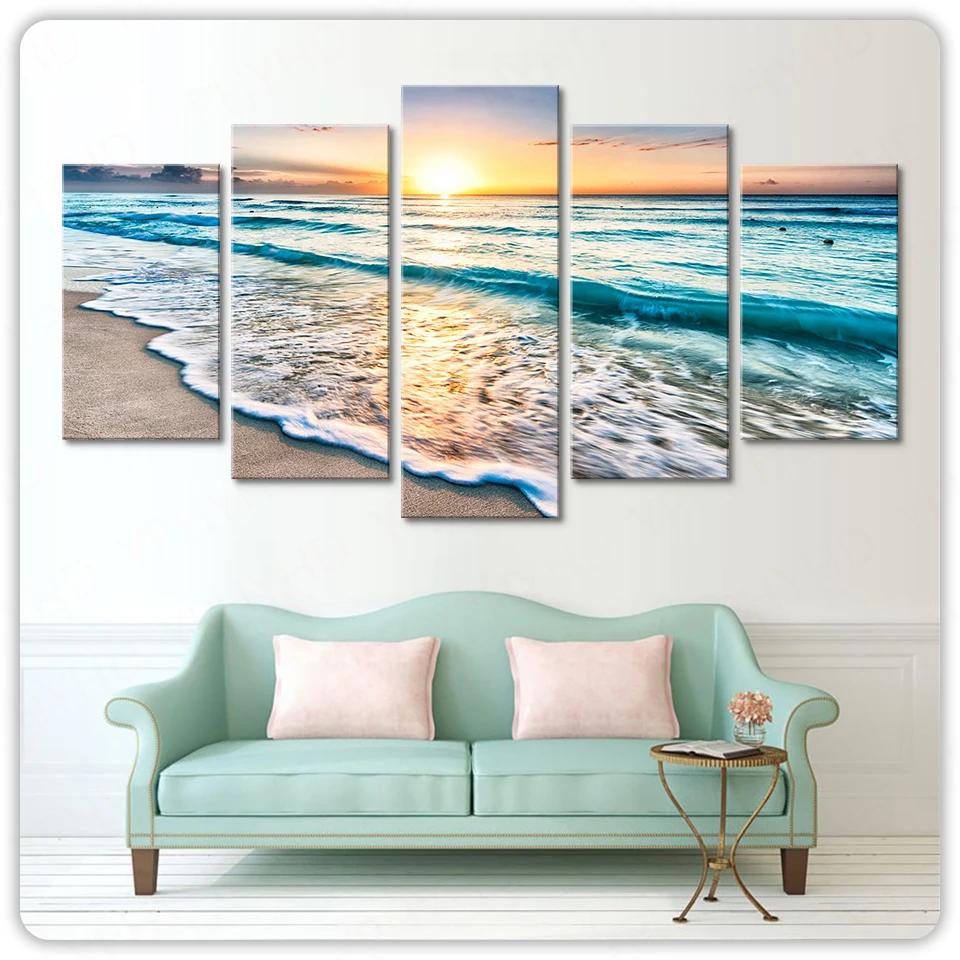 Wall Art Pictures HD Prints Canvas 5 Pieces Waves On Beach At Sunset Paintings Seascape Posters Living Room Home Decor
Wall Art Pictures HD Prints Canvas 5 Pieces Waves On Beach At Sunset Paintings Seascape Posters Living Room Home Decor