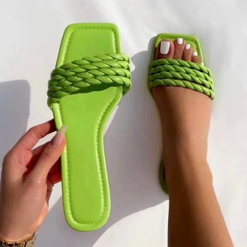 Summer Concise Women Outdoor Slides Solid Pu Leather Strap Flat Heel Square Toe Fashion 2021 Trend Beach Slippers Ladies Shoes
Summer Concise Women Outdoor Slides Solid Pu Leather Strap Flat Heel Square Toe Fashion 2021 Trend Beach Slippers Ladies Shoes