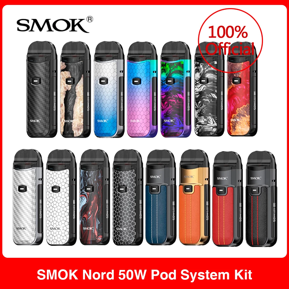 

Набор для вейпа SMOK Nord 50 Вт, электронная сигарета со встроенным аккумулятором 1800 мАч, баком 4 мл