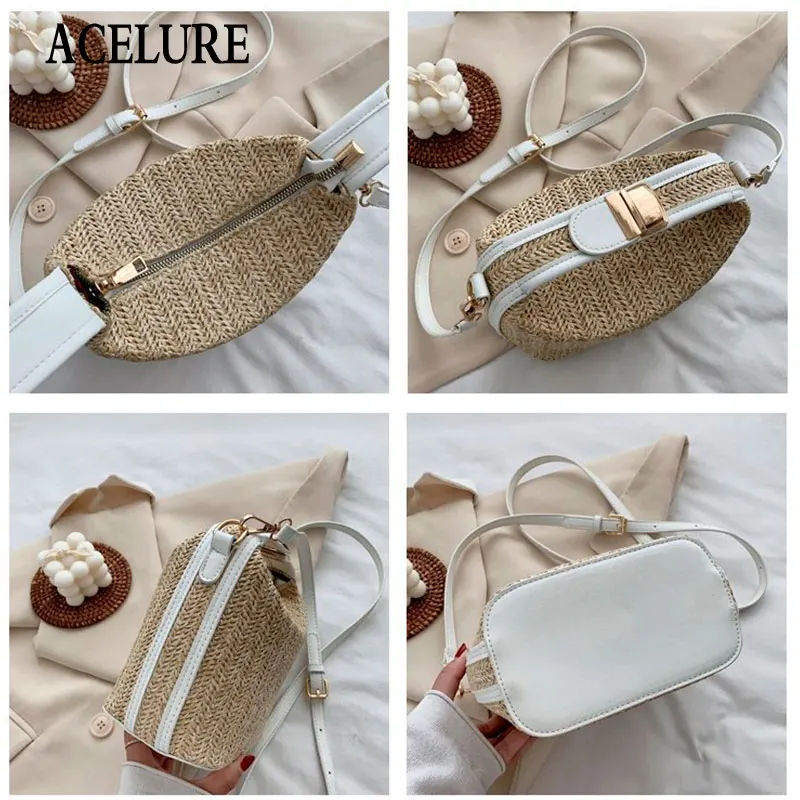 ACELURE Single-strap Straw Bag for Women Solid Color Small Shoulder Crossbody Bags Lady Simple Woven Portable Messenger Bag Tote 
ACELURE Single-strap Straw Bag for Women Solid Color Small Shoulder Crossbody Bags Lady Simple Woven Portable Messenger Bag Tote