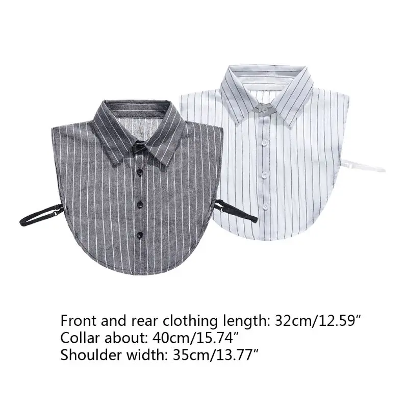 Women Shirt Fake Collar Grey White Stripes Detachable False Collar Blouse Lapel U50C
Women Shirt Fake Collar Grey White Stripes Detachable False Collar Blouse Lapel U50C