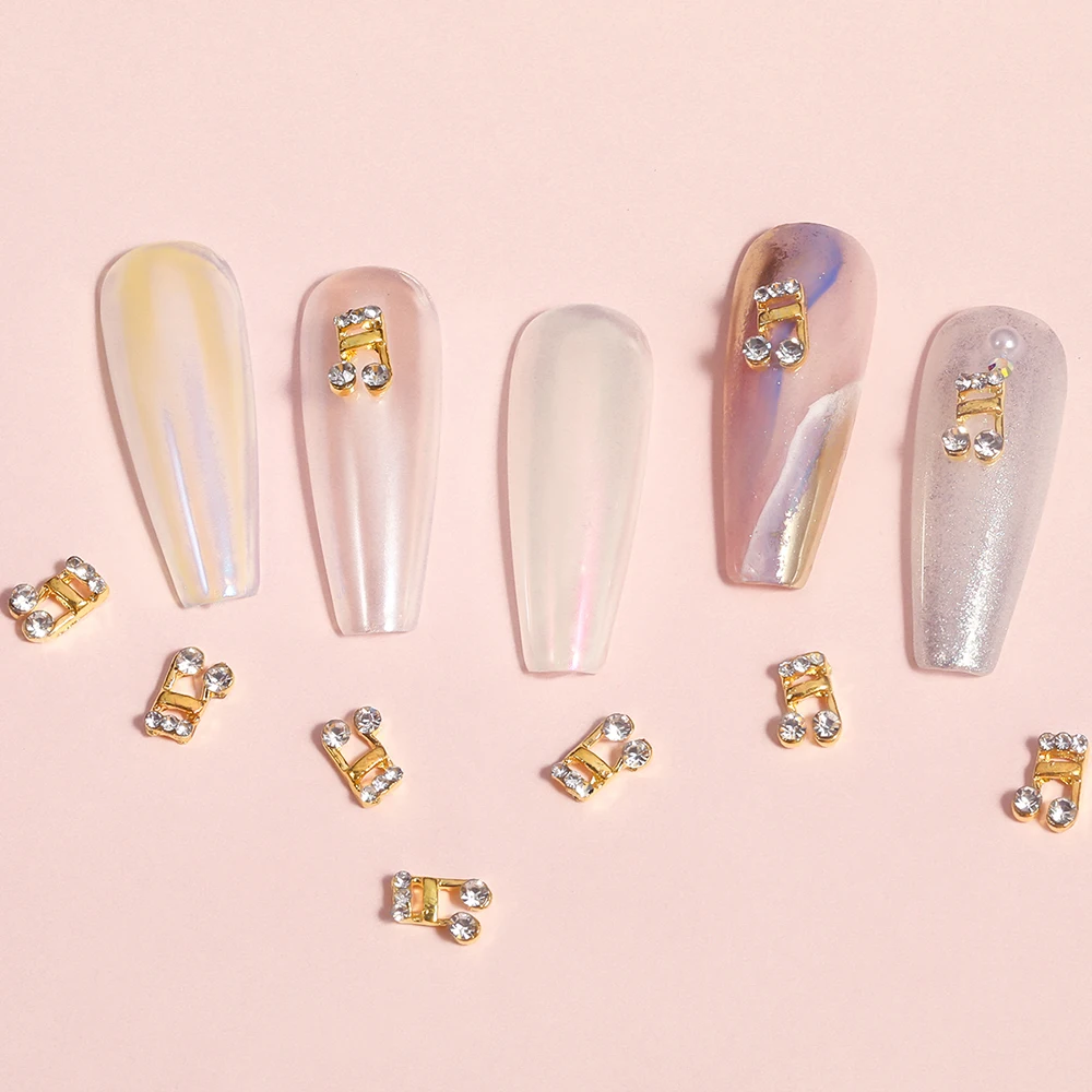 10pcs/pack Music Note Nail Art Decoration with Micro Rhinestones 3D Flat Back Golden Music Icon Super Flash DIY Nail Accessories
10pcs/pack Music Note Nail Art Decoration with Micro Rhinestones 3D Flat Back Golden Music Icon Super Flash DIY Nail Accessories