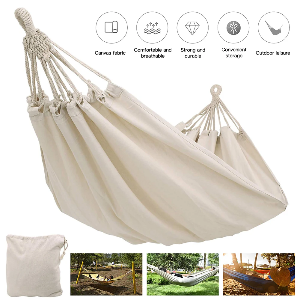 Outdoor Double Dropshipping Hammock Rollover Prevention Camping Canvas Fabric Hammock Hanging Hammock Patio Bed Travel Hiking
Outdoor Double Dropshipping Hammock Rollover Prevention Camping Canvas Fabric Hammock Hanging Hammock Patio Bed Travel Hiking