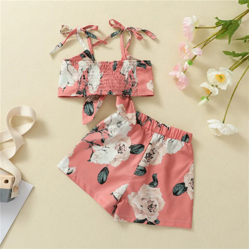 Girls Casual Two-piece Clothes Set, Dark Pink Camisole and Elastic Waist Shorts Summer Little Girls Fashion Set
Girls Casual Two-piece Clothes Set, Dark Pink Camisole and Elastic Waist Shorts Summer Little Girls Fashion Set