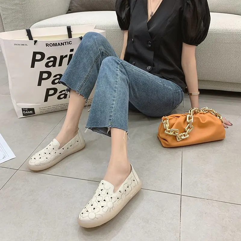 Floral Women Genuine Leather Shoes Summer Shallow Slip On Female Flat Shoes Cut-outs Women's Loafers Mocassin Femme
Floral Women Genuine Leather Shoes Summer Shallow Slip On Female Flat Shoes Cut-outs Women's Loafers Mocassin Femme