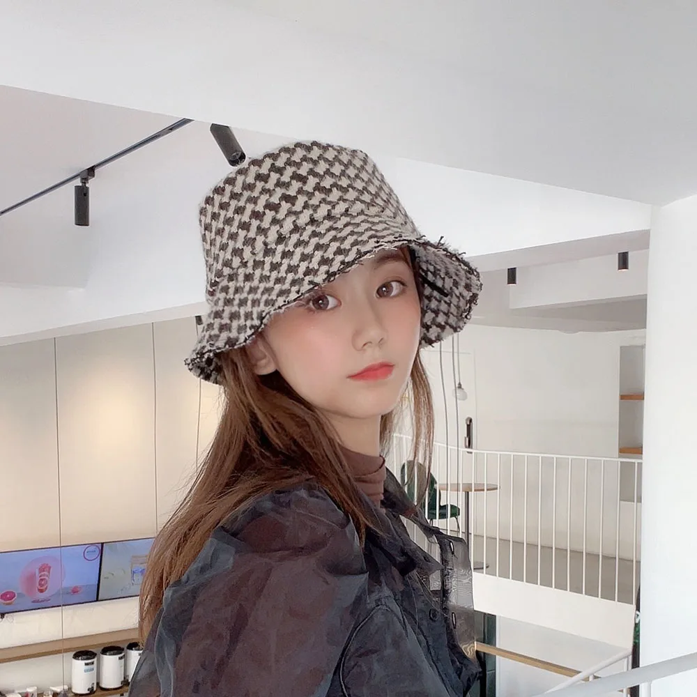 Bucket Hats Women Plaid Luxury Cap Spring Autumn Hats Women Black White Plaid Hats Female Tweed Plaid Bucket Hats
Bucket Hats Women Plaid Luxury Cap Spring Autumn Hats Women Black White Plaid Hats Female Tweed Plaid Bucket Hats