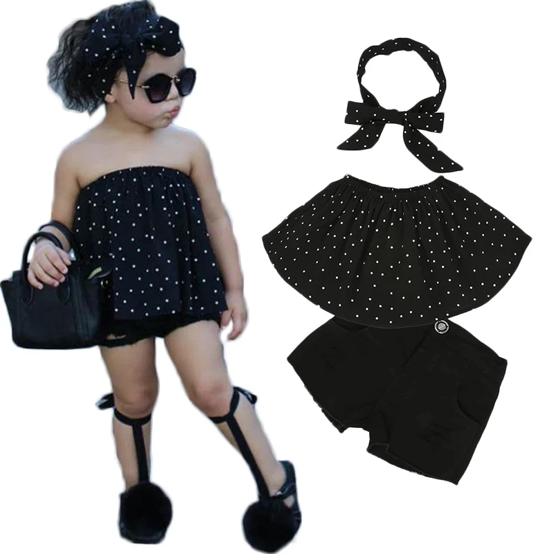 Комплект детской одежды, летний топ + джинсовые шорты, k1 
Комплект детской одежды, летний топ + джинсовые шорты, k1