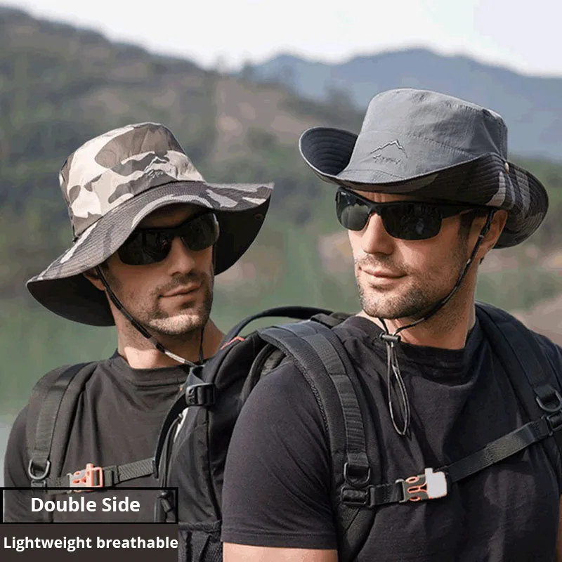Women Men Double-side Bucket Hats Waterproof Quick Drying Fishing Hat Male UV Protection Sun Hat Camouflage Panama Hiking Caps
Women Men Double-side Bucket Hats Waterproof Quick Drying Fishing Hat Male UV Protection Sun Hat Camouflage Panama Hiking Caps