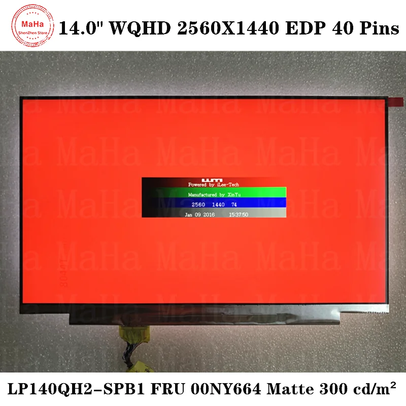 14 0 "для Thinkpad X1 Carbon 2017/18/19 T490 LCD светодиодный экран матрица 40 контактов LP140QH2 SPB1