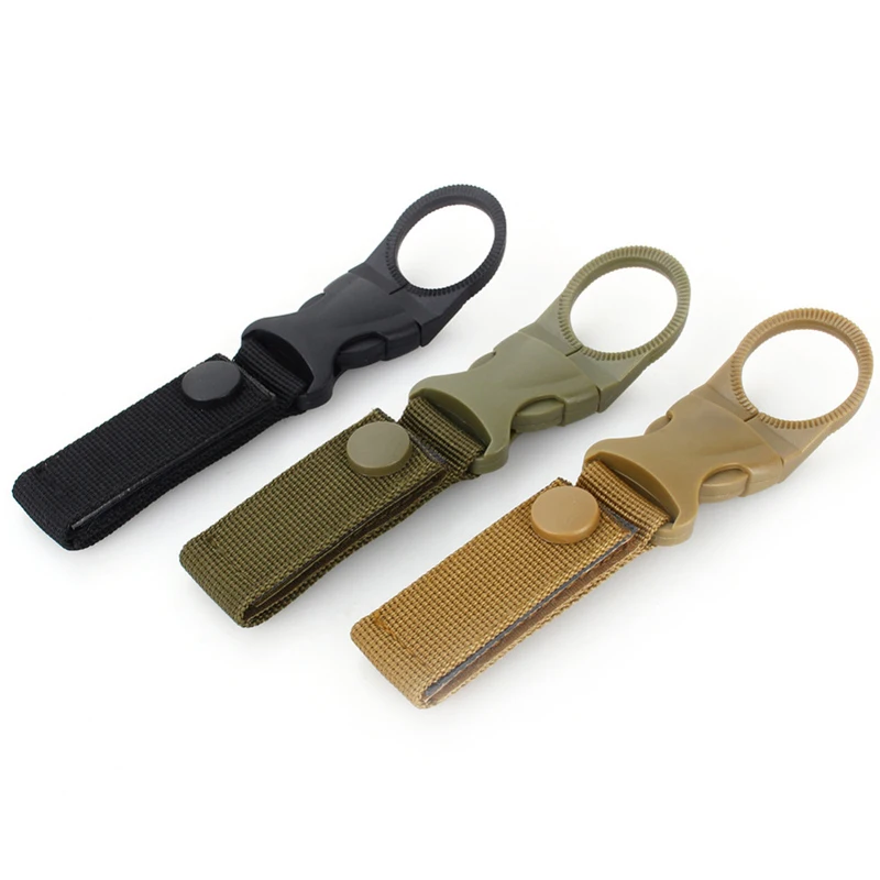 

Outdoor Tactical Nylon Webbing Buckle Hook Water Bottle Holder Clip EDC Climb Carabiner Belt Backpack Hanger Outdoor Multi Tool