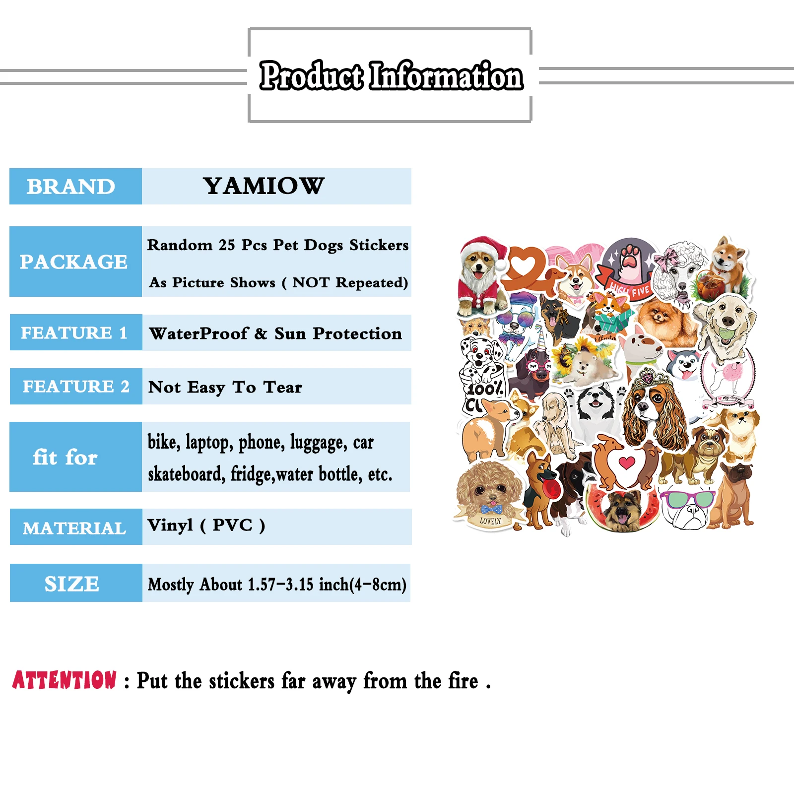 Random 25 Pcs Cute Pet Dogs Stickers Cartoon Cute Animals Golden Retriever Anime Sticker for Laptop Bicycle Guitar Pack Decals
Random 25 Pcs Cute Pet Dogs Stickers Cartoon Cute Animals Golden Retriever Anime Sticker for Laptop Bicycle Guitar Pack Decals