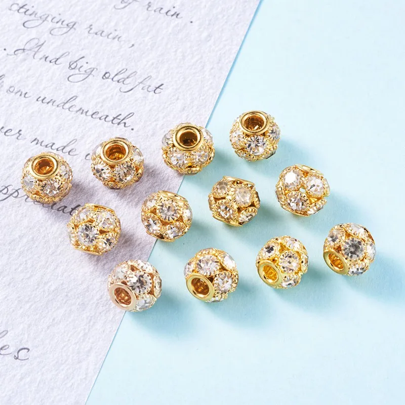 30pcs 12x10mm Brass Beads with Crystal Rhinestone for Jewelry Making DIY Bracelet Necklace Accessories Hole: 3mm
30pcs 12x10mm Brass Beads with Crystal Rhinestone for Jewelry Making DIY Bracelet Necklace Accessories Hole: 3mm