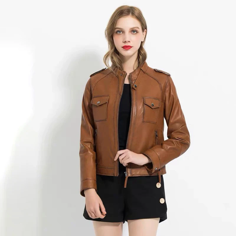 Genuine leather jacket women 2021 spring short style motocycle real natural sheepskin coat slim high quality female overcoat
Genuine leather jacket women 2021 spring short style motocycle real natural sheepskin coat slim high quality female overcoat