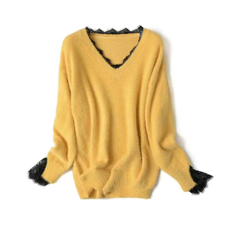 European and American New Style Best-selling High-quality Lace V-neck Sweater Fashion Outdoor Casual Women's Pullover Sweater
European and American New Style Best-selling High-quality Lace V-neck Sweater Fashion Outdoor Casual Women's Pullover Sweater