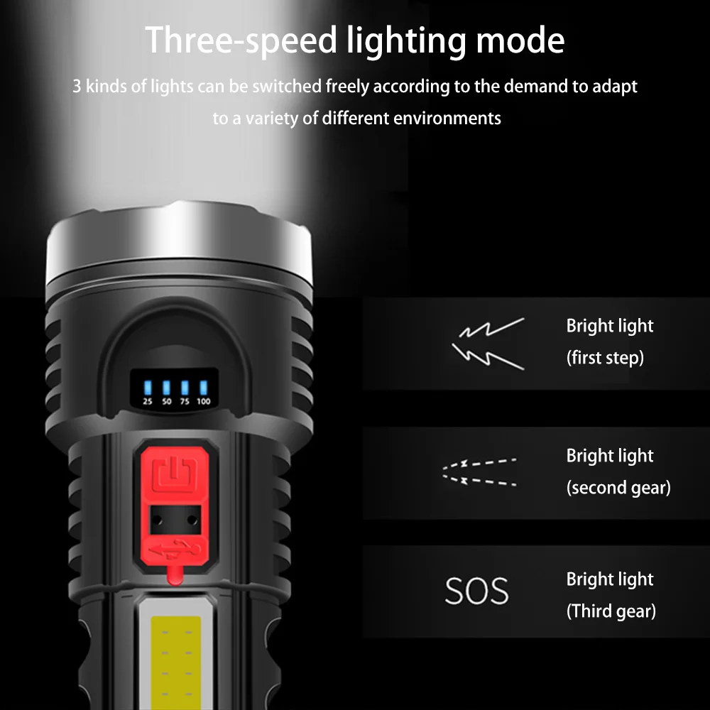 LED Flashlight Mini Portable Lamp USB Rechargeable COB Torch Light Ultra Bright Emergency Lantern For Camping Hiking Outdoor
LED Flashlight Mini Portable Lamp USB Rechargeable COB Torch Light Ultra Bright Emergency Lantern For Camping Hiking Outdoor