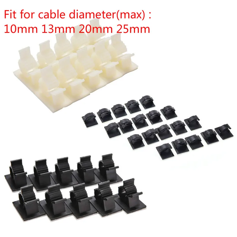 10/20PCS Adhesive Car Cable Clips Cable Winder Drop Wire Tie Fixer Holder Cord Organizer Management Desk Cable Tie Clamps New 
10/20PCS Adhesive Car Cable Clips Cable Winder Drop Wire Tie Fixer Holder Cord Organizer Management Desk Cable Tie Clamps New